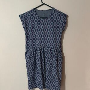 Garnet Hill Kids‎ girls organic cotton Blue Patterned Dress size XL green cotton